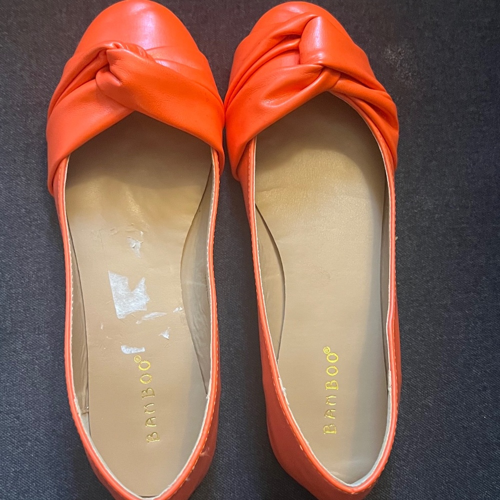 Orange Knotted Flats